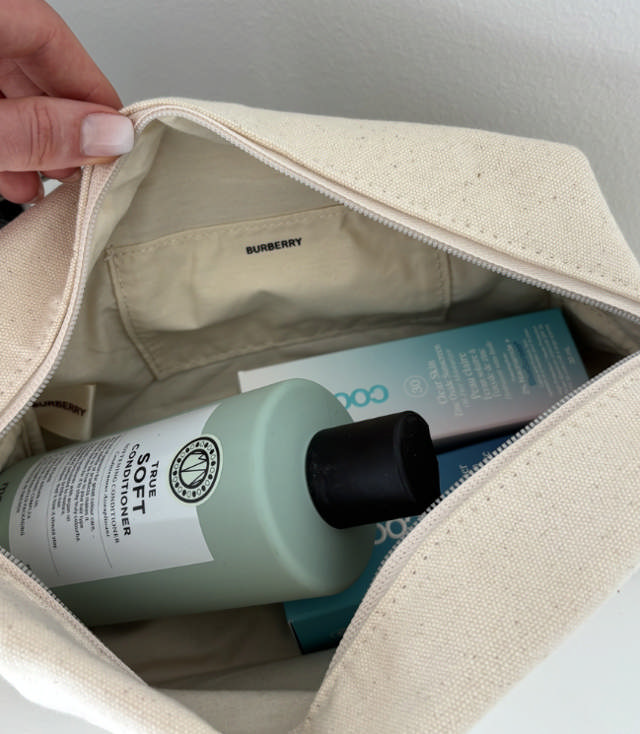 Burberry Toilettaske Hvid/Beige