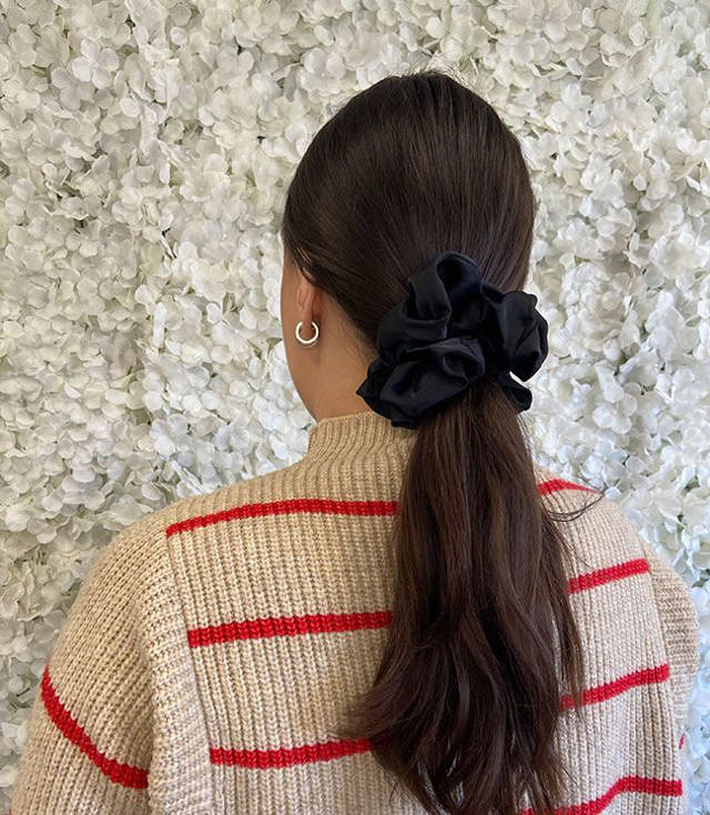 JA-NI Hair Accessories - Hair Scrunchies Large, The Black Satin